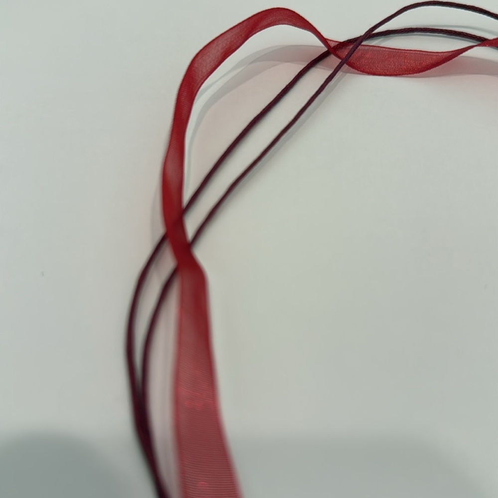 Red Ribbon Necklace - Picture 2 of 6